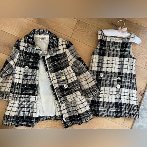 Floriane of France Girls Jumper Sleeveless Dress and Matching Coat Size 4 years